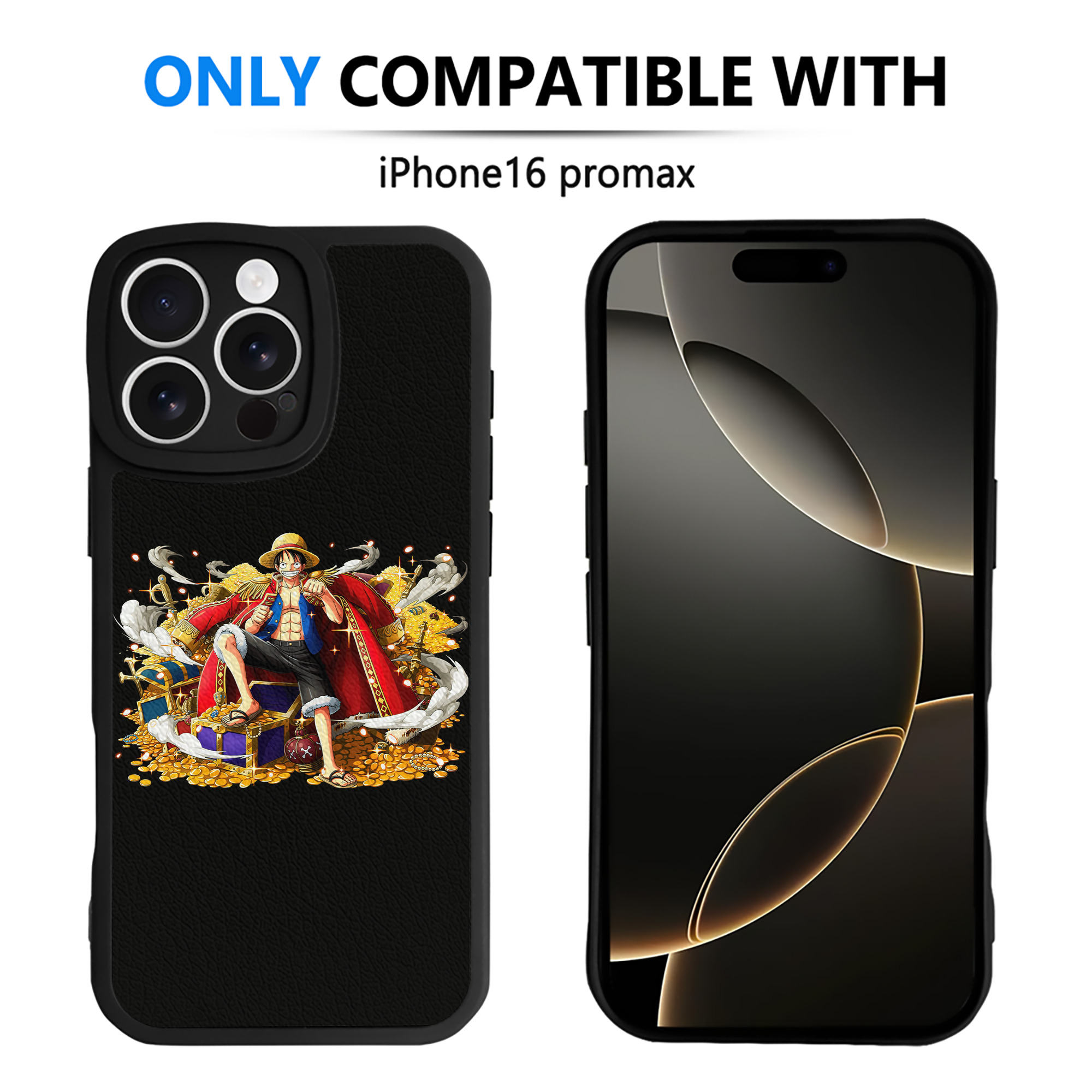 （画像用） ワンピース モンキー・D・ルフィ ONE PIECE Monkey D. Luffy 【iPhone 16シリーズ対応】シリコンスマホケース（レザー調） 材質：シリコン